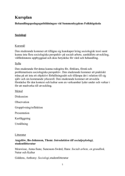 Kursplan Behandlingspedagog 2015-2017