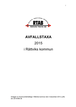 Avfallstaxa Rättvik 2015
