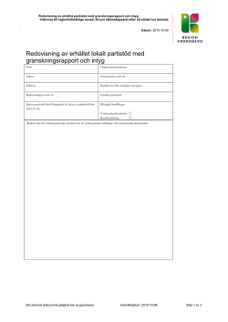 Redovisning partistöd Region Kronoberg, pdf, öppnas i nytt fönster