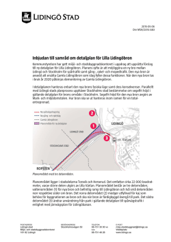 Inbjudan till samråd om detaljplan för Lilla Lidingöbron