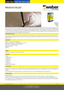 Produktdatablad pdf weber.floor 4160 fine flow rapid