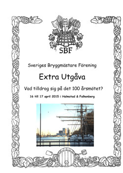 Extra Utgåva - Sveriges Bryggmästare Förening