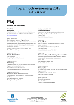 Programblad maj 2015 - Upplands Väsby kommun