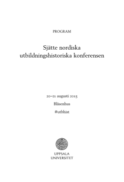 Sjätte nordiska utbildningshistoriska konferensen
