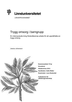 Trygg omsorg i barngrupp