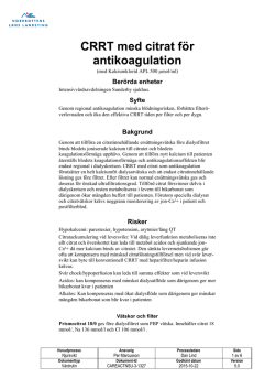 CRRT med citrat för antikoagulation