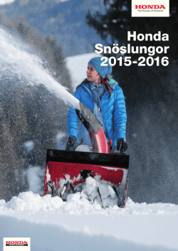honda snöslungor 2015/2016 broschyr