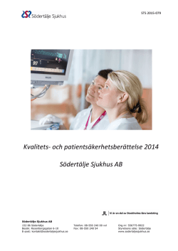 Kvalitets- och patientsäkerhetsberättelse 2014