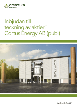 Emissionsmemorandum - Cortus Energy