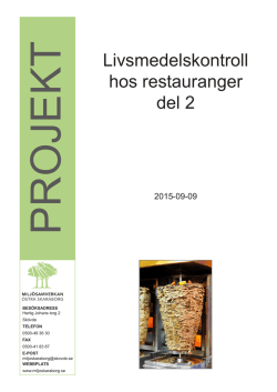 Projektrapport Livsmedelskontroll hos restauranger del 2, 2015