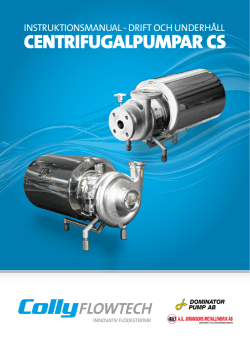 Instruktionsmanual CentrifugalpumparCS 2015