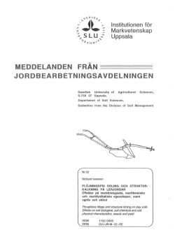 Plöjningsfri odling och strukturkalkning på