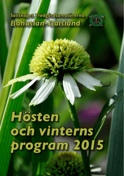 Hösten och vinterns program 2015