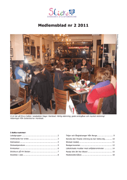 Medlemsblad nr 2 2011