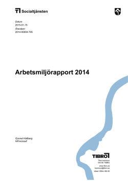Arbetsmiljörapport 2014