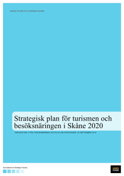 Strategisk plan för turismen och besöksnäringen i