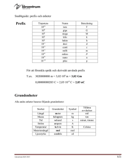 Prefix & enheter