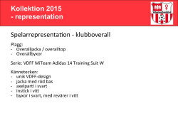 Kollektion 2015 - representation SpelarrepresentaSon