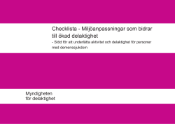 Checklista för miljöanpassningar som bidrar till ökad delaktighet