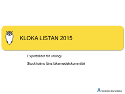 Expertrådet för urologi - Presentation Kloka Listan 2015