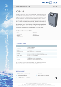 Syrgaskoncentrator OG-15 - Ozone Tech Systems OTS AB