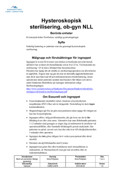 Hysteroskopisk sterilisering, ob-gyn NLL