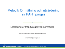 Metodik för mätning och utvärdering av PAH i porgas