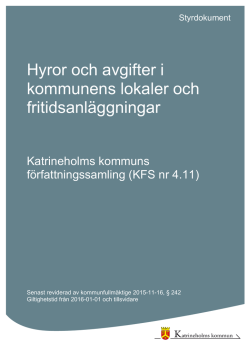 Hyror och avgifter i kommunens lokaler och