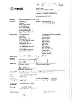 och exploateringsutskottets protokoll den 20 januari 2015