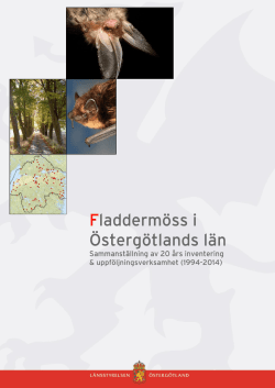 Fladdermöss i Östergötland 1994-2014