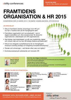 FRAMTIDENS ORGANISATION & HR 2015