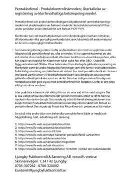 Pentaklorfenol - Ljungby Fuktkontroll & Sanering AB