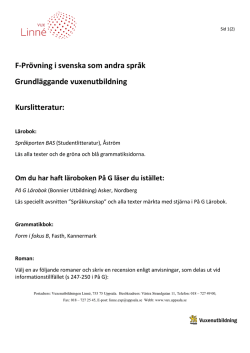 F-Prövning i svenska som andra språk Grundläggande