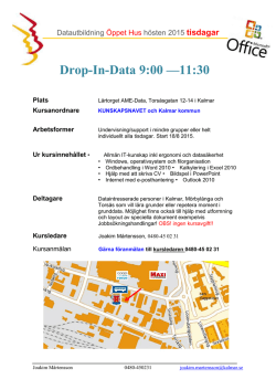 Drop-In-Data 9:00 —11:30