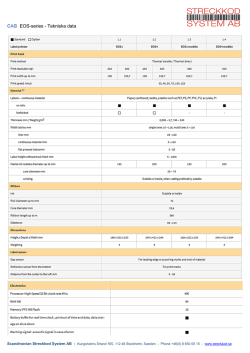 CAB EOS-series - Tekniska data