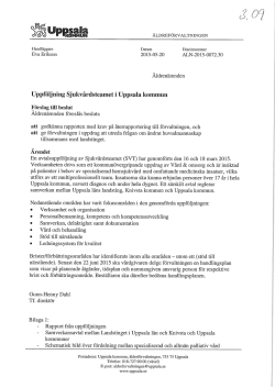 3.09 Uppföljning sjukvårdsteamet i Uppsala kommun