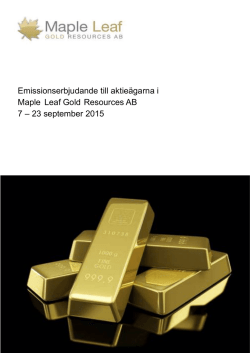 Maple Leaf Gold Riktat erbjudande 2015-08 v9