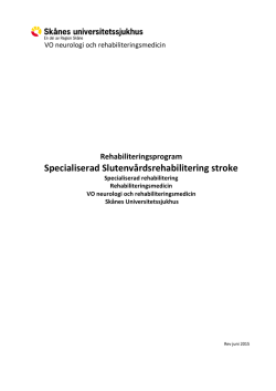 Rehabprogram stroke slutenvård 2015