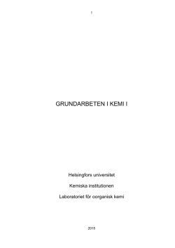 Arbetskompendium för Grundarbeten i kemi II (på svenska)