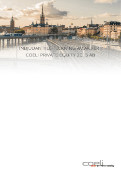 Sammanfattning och Värdepappersnot