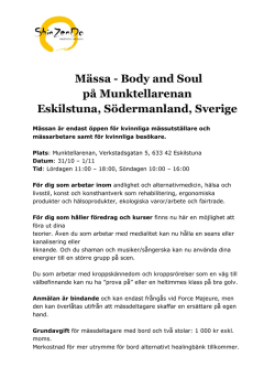 Mässa - Body and Soul på Munktellarenan Eskilstuna