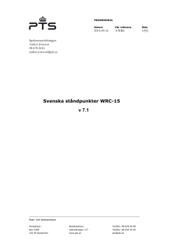 Svenska ståndpunkter WRC-15