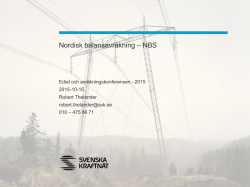 1. NBS-Projektet - Svenska kraftnät
