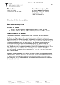 Årsredovisning 2014  - Västra Götalandsregionen