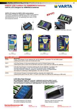VARTA LCD Laddare för NiMH/NiCd batterier