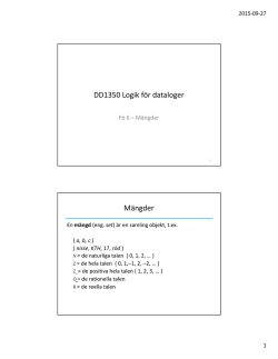 DD1350 Logik för dataloger Mängder
