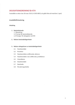 DELEGATIONSORDNING for KTH
