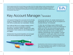 Key Account Manager/Tandvård
