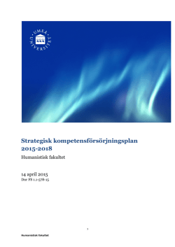 Strategisk kompetensförsörjningsplan 2015-2018