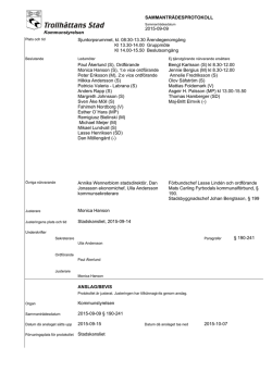 Kommunstyrelsen SAMMANTRÄDESPROTOKOLL